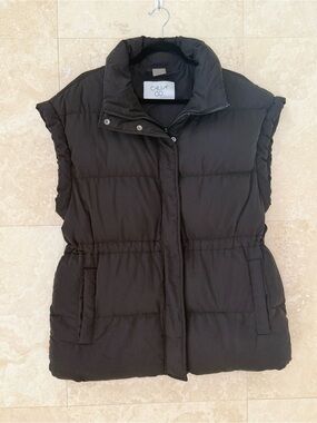 Calla Black Puffer Vest Size S/M EUC